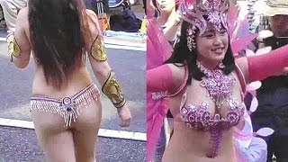 hiroyukit-第46回神戸まつりでサンバを鑑賞しました⑲-Escola De Samba ＫＯＢＥＣＣＯ【1】-衣装の露出が限界ギリギリ。後ろ姿がヌードに見えて、ドキドキしました♥