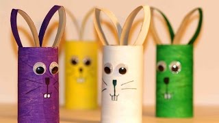 Простые поделки для детей. Зайцы из картона.