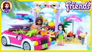Lego Friends Andrea's Speedboat Transporter Beach Party Build Review Silly Play Kids Toys