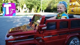 ВЛОГ Красный ЭЛЕКТРОМОБИЛЬ Детский Мерседес ? G55 AMG Red Car Kids Mercedes AMG на TUMANOV FAMILY