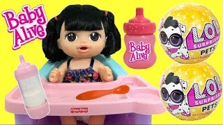 BABY ALIVE Sweet Spoonfuls Baby with LOL Surprise Dolls