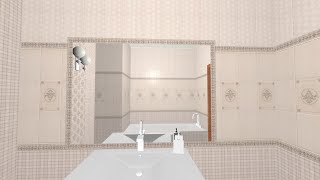 Плитка "Традиция"  в интерьере ванной | 3D-дизайн, раскладка, видео | Керама Марацци - 2015