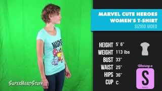 Marvel Cute Heroes Women's T-Shirt Sizing Video