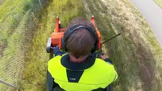 Цеповая косилка Husqvarna для райдера P 525D в действии