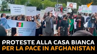 Proteste alla Casa Bianca per la pace in Afghanistan