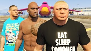GTA 5 John Cena, The Rock, Brock Lesnar (GTA 5 Mods Gameplay Compilation)