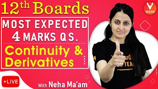 Continuity and Derivatives | Class 12 Maths Important Questions | Neha Agrawal Mam | Vedantu