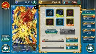 Guía Saint Seiya Zodiac Brave ; Aquarius God Cloth Camus (ACE)