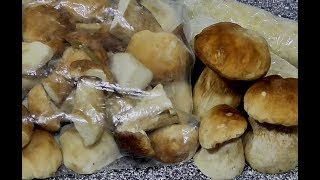 Белый гриб.  Boletus edulis. Заморозка. Отличный способ заморозки
