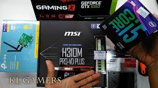 intel Core i5 9400F 8GB RAM msi H310M PRO-VD PLUS GTX1050 GAMING X A400 SSD GAMING RIG 2019