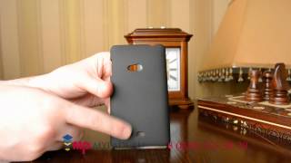 Фирменная ультра тонкая пластиковая задняя панель крышка накладка для Nokia Lumia 625 черная