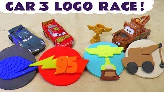 Disney Cars Toys Lightning McQueen Cars 3 Play Doh logo race with the funny Funlings TT4U