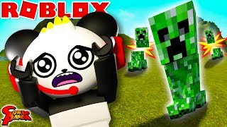 ESCAPE MINECRAFT CREEPER IN ROBLOX! Roblox Creeper Chaos Let's Play with Combo Panda
