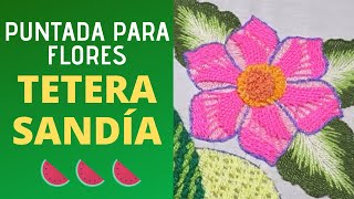 [Bordado Fantasía] PUNTADA PARA FLORES - TETERA SANDÍA | Un Mundo Maravillisa