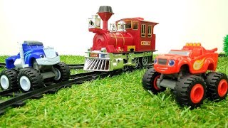 Blaze Spielzeugautos auf Deutsch. Crusher hat einen Unfall!