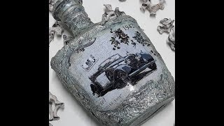 Декупаж бутылки, Мастер класс!