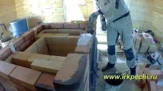 Двухконтурная каминопечь 4х5 кирпичей в Грановщине.  5 по счёту в этом году.