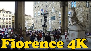 Walk around Florence Italy 4K. Piazza della Stazione - Porta Romana - Santa Maria Novella.