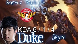 SKT T1 Duke JAYCE vs YASUO Top - Patch 6.19 KR Ranked | League of Legends