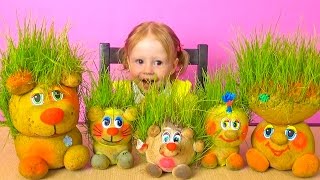 Живая детская игрушка Травянчик - трава растет прям на голове