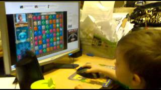 Bradley playing jewel quest on the PC at 2 1/2 YEARS OLD! UNREAL