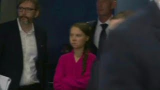 The stare: Thunberg sees Trump as they arrive at UN climate summit | AFP