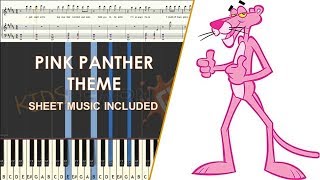 Pink Panther piano cover tutorial sheet music for kids