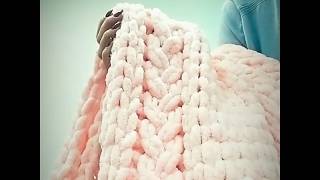 Узор "Коса" из пряжи Alize Puffy