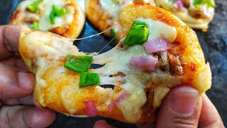 Mini Pizza On Tawa For Kids Lunch Box | Without Oven Mini Pizza Recipe