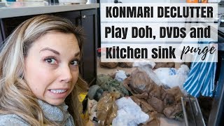 KONMARI METHOD DECLUTTER | Play Doh, DVDs & under kitchen sink | Nesting Story