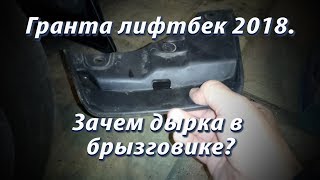 Гранта 2018 зачем дырка в брызговике
