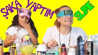 ANNEME ŞAKA YAPTIM | Gözü Kapalı Ne Çıkarsa Slime Challenges
