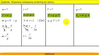 Przekształcanie wzorów w matematyce - Równania - Matfiz24.pl