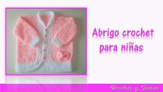 Abrigo - chaqueta con lazo tejido a crochet (ganchillo) para niñas  – Parte 1