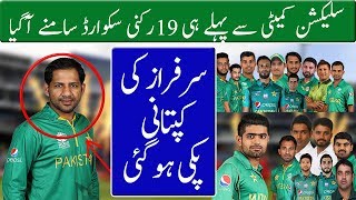 Pakistan 19 Member Squad for all formats of cricket finalized || Pakistan Cricket