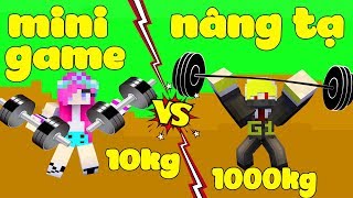 ONE VÀ NOOB YETI THỬ THÁCH CHƠI MINI CỬ TẠ AI LÀ NGƯỜI MẠNH NHẤT TRONG MINECRAFT