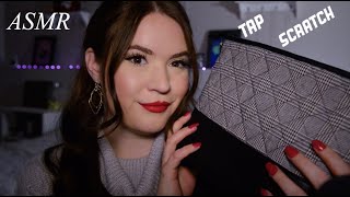 [ASMR] What's In My Bag | Whispered Tapping & Scratching | Rain Sounds