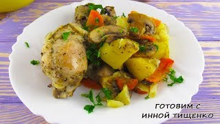 Ужин на каждый день, достойный праздничного стола: мясо с картофелем и грибами в рукаве!