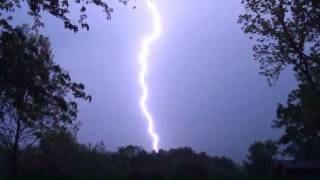 Awesome Lightning Strike - Morning Thunderstorm
