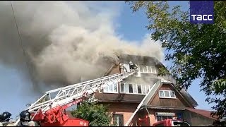 Пожар в доме престарелых в Красноярске