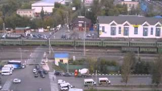 Авария на переезде в г. Щербинка. ПОЛНАЯ ВЕРСИЯ. Момент аварии на 14 минуте!