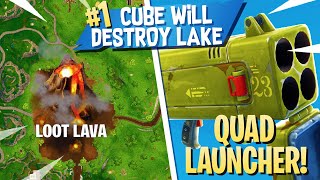 Loot Lake DESTROYED by Cube! Volcanoes + More! - Fortnite: Battle Royale