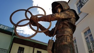 Optical illusions from the plague doctor Martin Mart. Живая статуя "Чумной доктор"