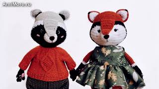 Амигуруми: схема Енот Афоня и лиса Анфиса. Игрушки вязаные крючком - Free crochet patterns.