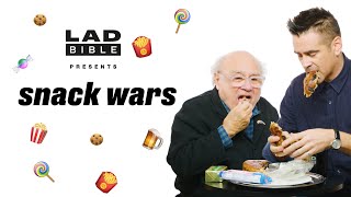 Snack Wars I USA v Ireland - Danny DeVito & Colin Farrell turn Snack Wars into a foodfight |