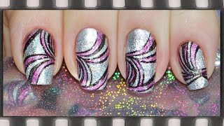 Зеркальный маникюр с фольгой. Раскрашенный Стемпинг | Stamping Nail Art Lead Light Technique