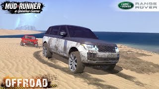 Spintires: MudRunner - LAND ROVER RANGE ROVER SVA LWB 2018 Pulls out a Stuck Car on the Beach