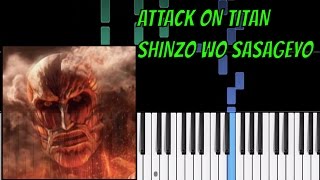ATTACK ON TITAN   SHINZO WO SASAGEYO EASY piano tutorial cover