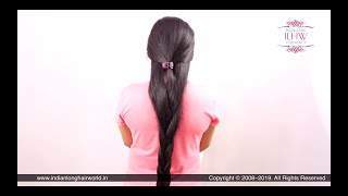 How to:South Indian Style Clipped Loose Half Braid | South Indian Braid | Half Loose Braid Hairstyle