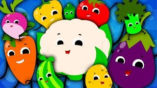 Ten Little Vegetables Jumping On The Bed | Learn Vegetables | Nursery Rhymes Songs | Rhymes For Kids
